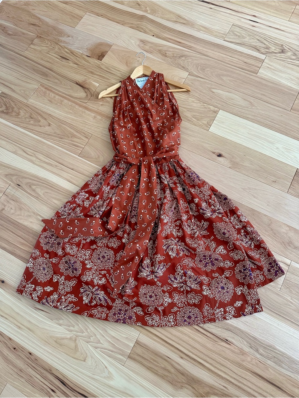Vintage Style 1950s Claire McCardell Dress - 50s Red Print Cotton Wrap Sundress